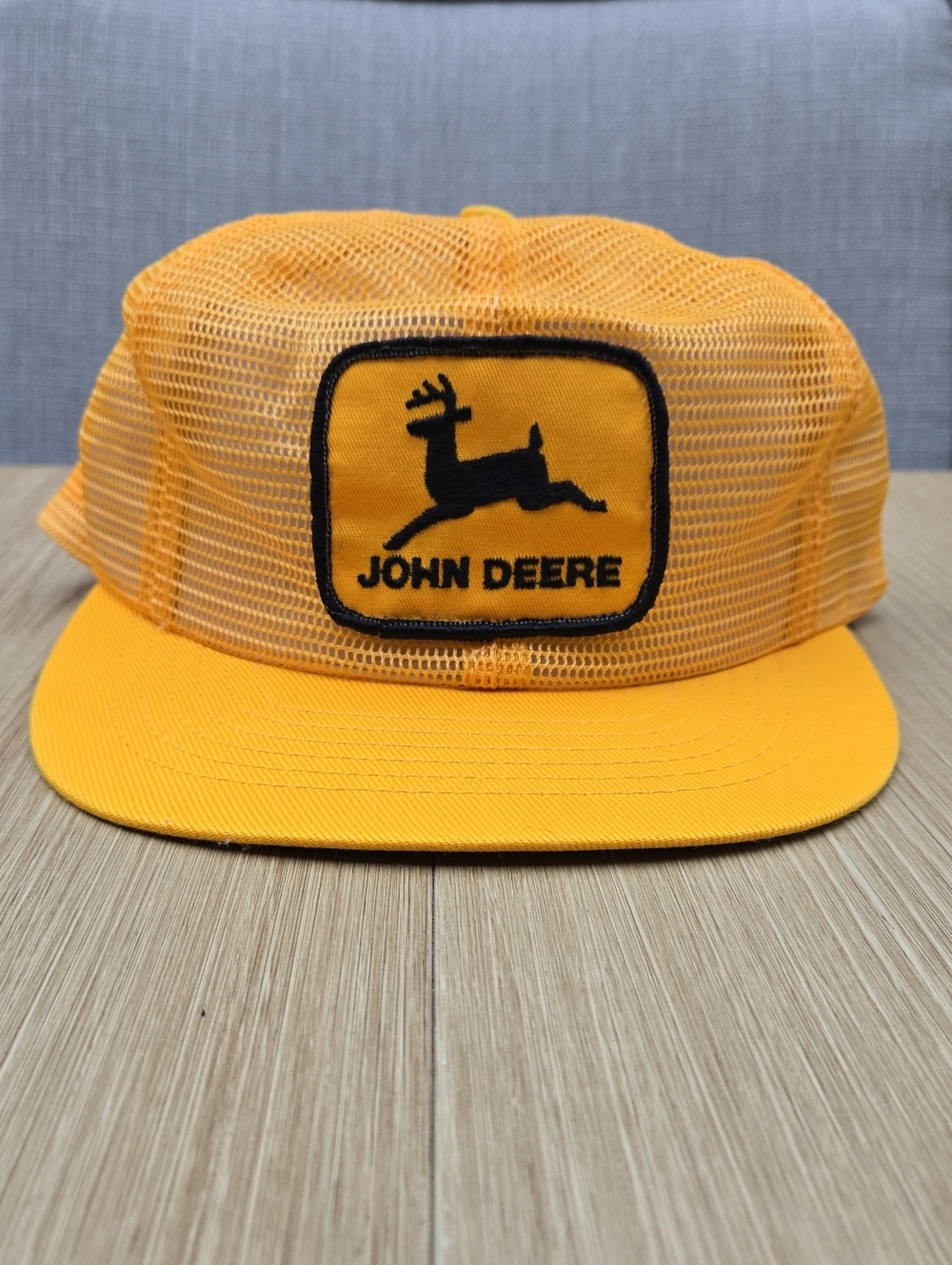 John Deere Yellow and Black Mesh Trucker Cap